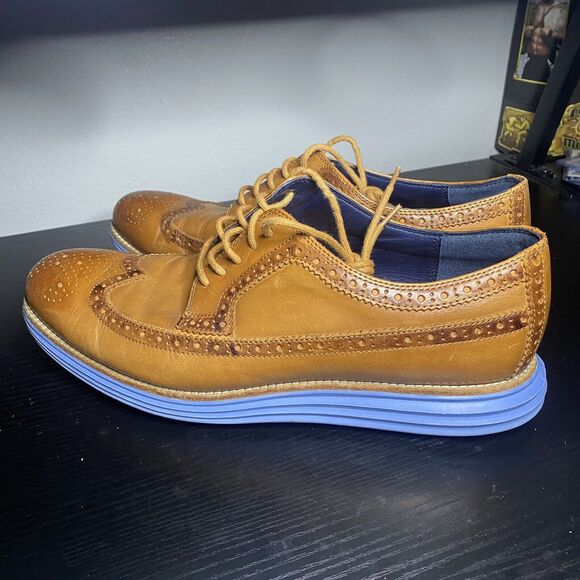 Cole Haan Tan and Blue Oxfords - Picture 6 of 11